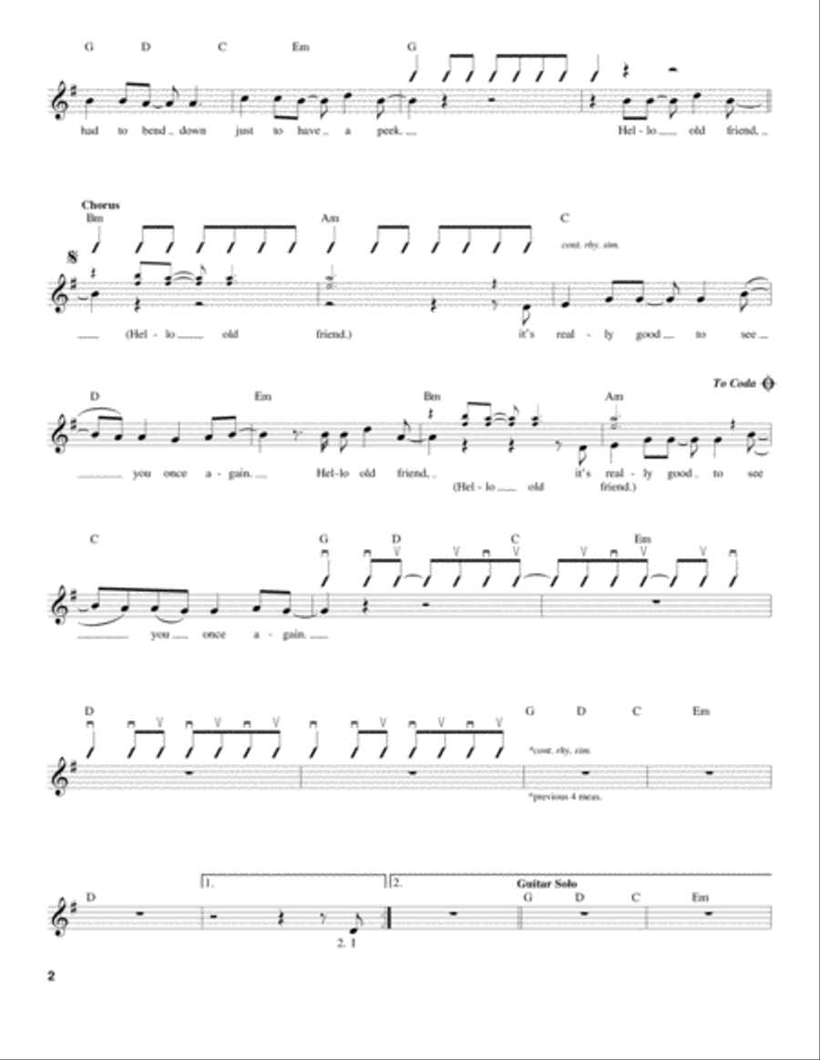 Hello Old Friend Acoustic Guitar scores gallery preview page 2