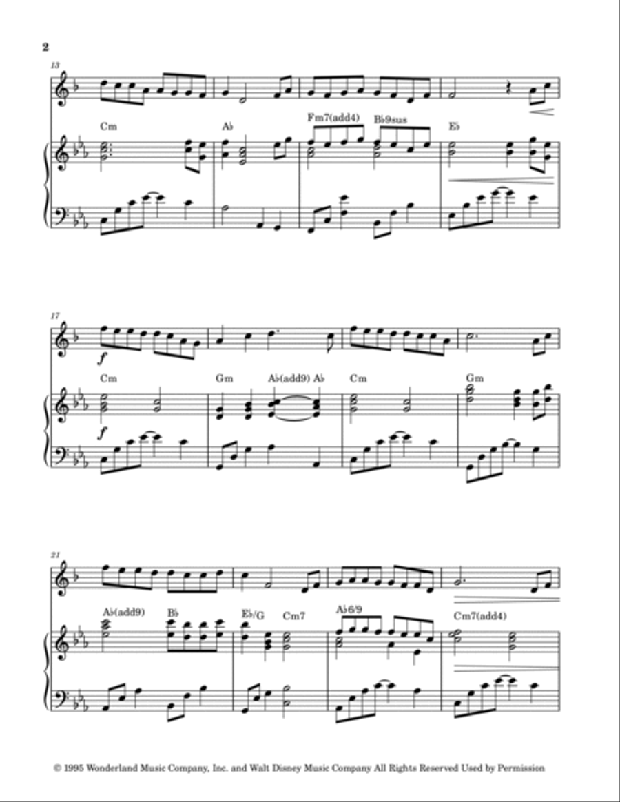Colors Of The Wind B-Flat Trumpet scores gallery preview page 2