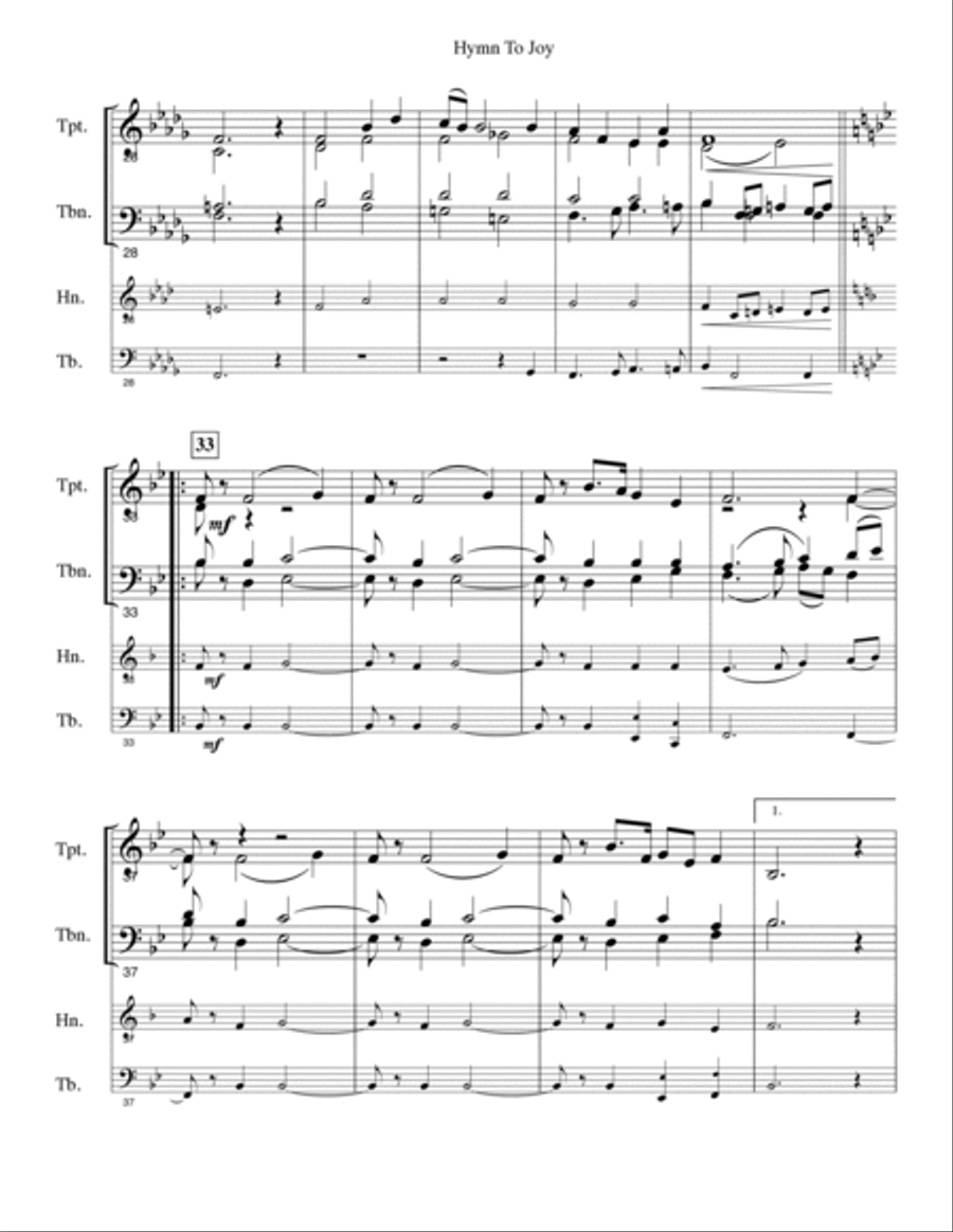 Hymn To Joy (opt organ) Hymn To Joy (opt organ) Organ scores gallery preview page 4