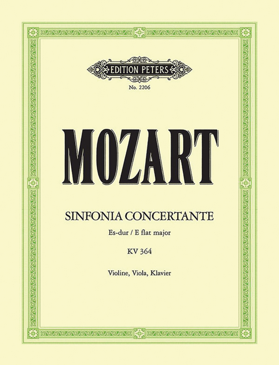 Sinfonia concertante in E flat K364 (320d) (Edition for Violin, Viola and Piano)
