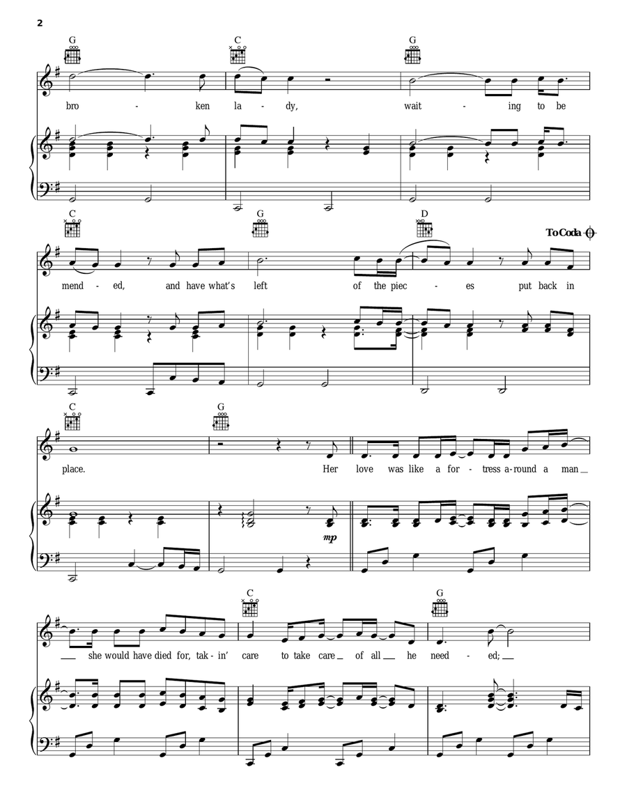 Broken Lady Acoustic Guitar scores gallery preview page 2
