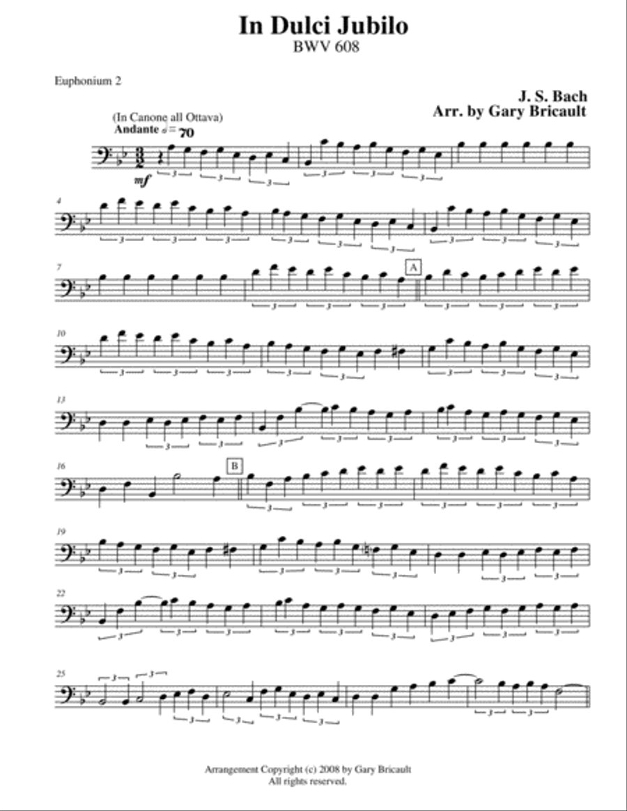 In Dulci Jubilo (BWV 608) Brass Ensemble scores gallery preview page 5
