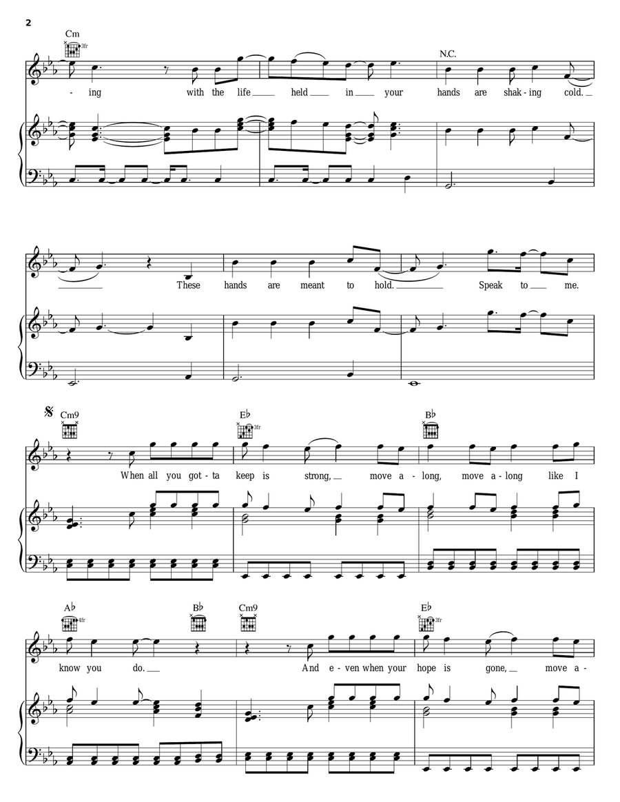 Move Along Piano, Vocal, Guitar scores gallery preview page 2