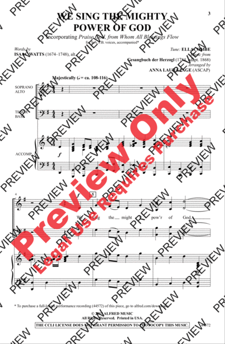 We Sing the Mighty Power of God 4-Part scores gallery preview page 3