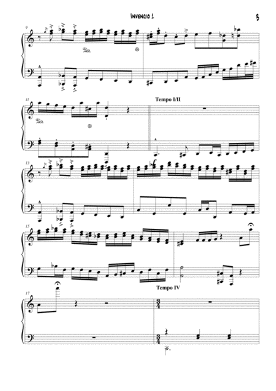 Invenció 1 Invenció 1 Piano Solo scores gallery preview page 3