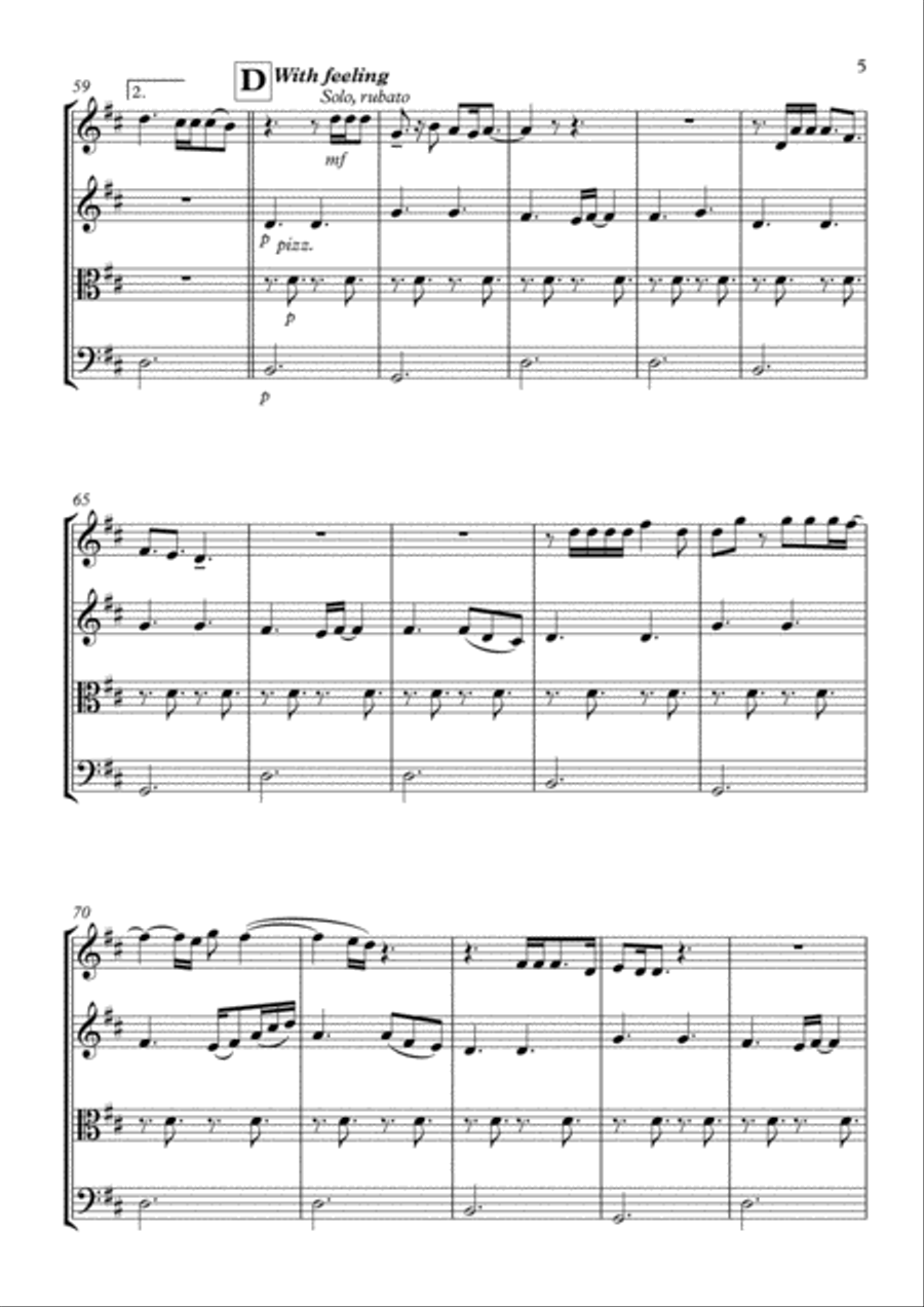 Give Me Love String Quartet scores gallery preview page 5