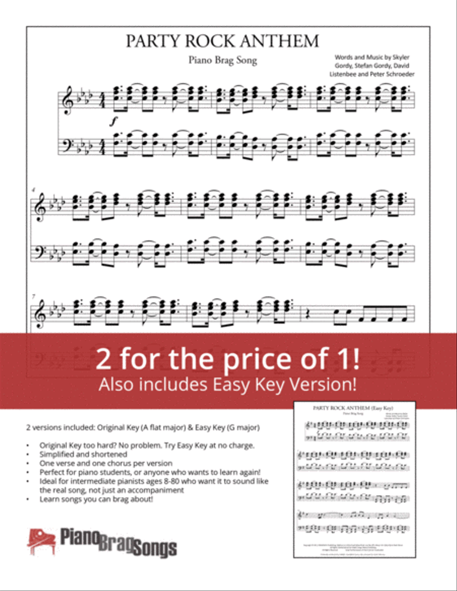 Party Rock Anthem Easy Piano scores gallery preview page 1