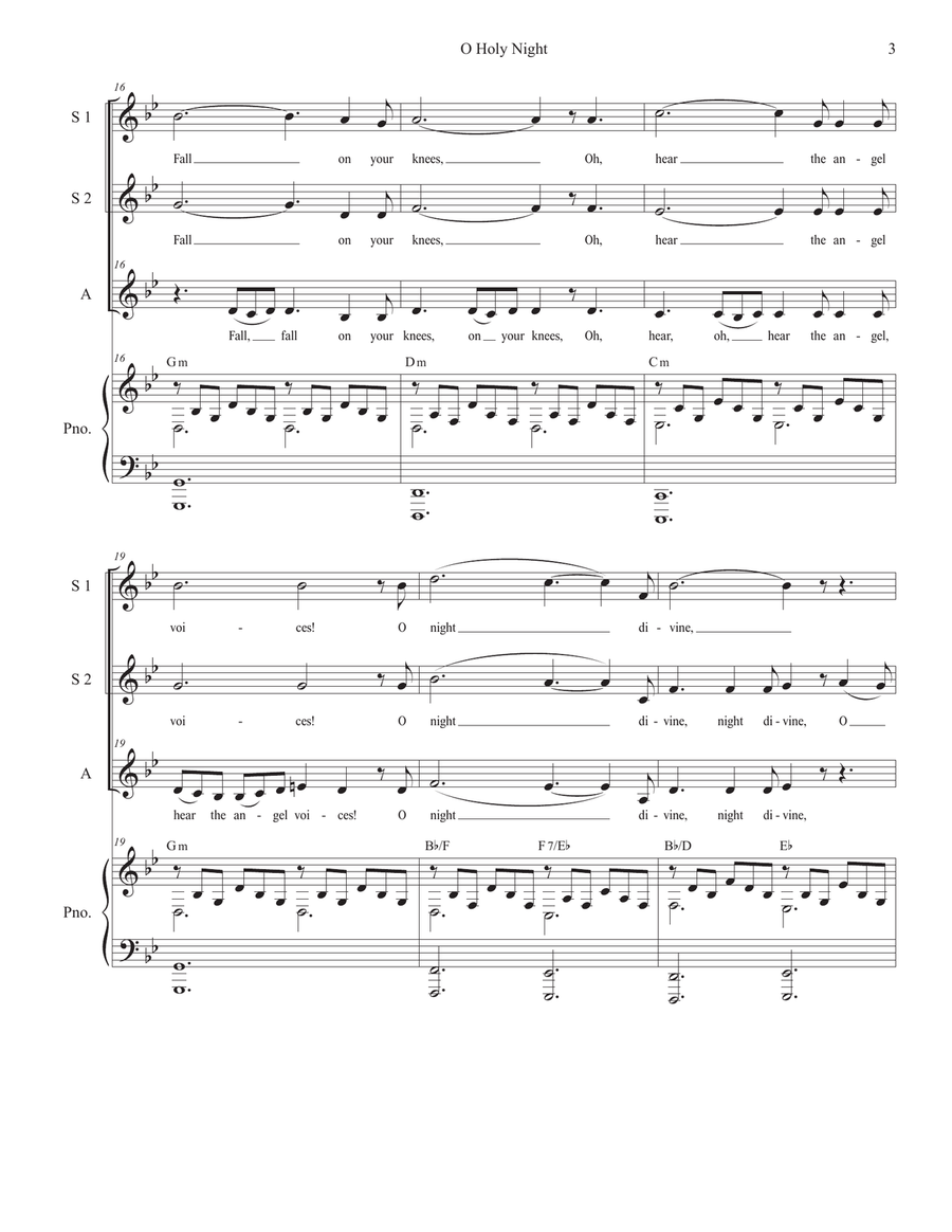 O Holy Night (Vocal Trio - (SSA) - Medium/Low Key) SSA scores gallery preview page 4