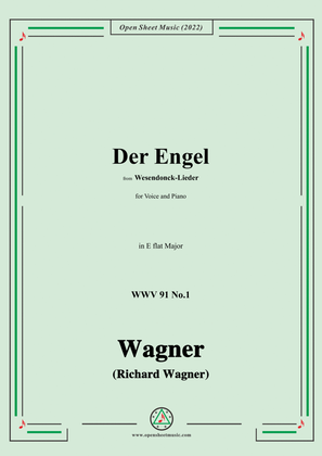Book cover for R. Wagner-Der Engel,in E flat Major,WWV 91 No.1,from Wesendonck-Lieder,for Voice and Piano