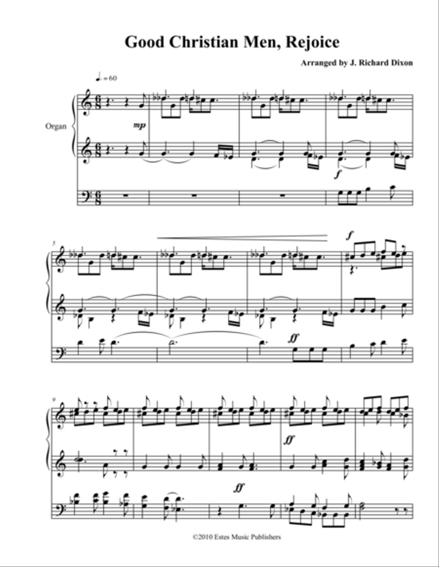 Good Christian Men, Rejoice Organ Solo scores gallery preview page 1