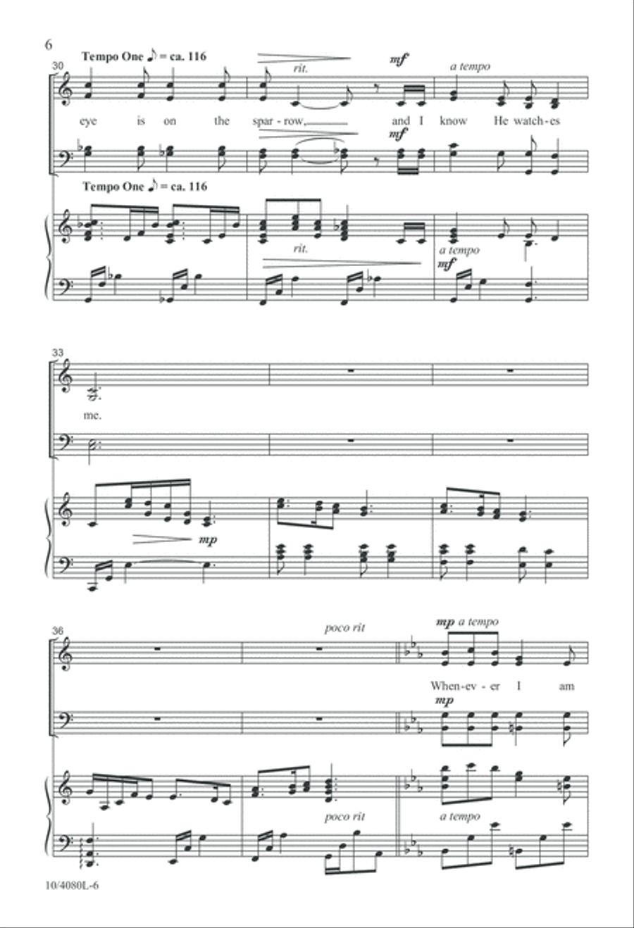 His Eye Is on the Sparrow 4-Part scores gallery preview page 7