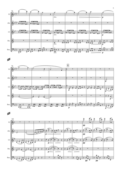 Dvorak: String Quartet No.12 in F Op.96 "American" Mvt.III Molto vivace - wind quintet image number null