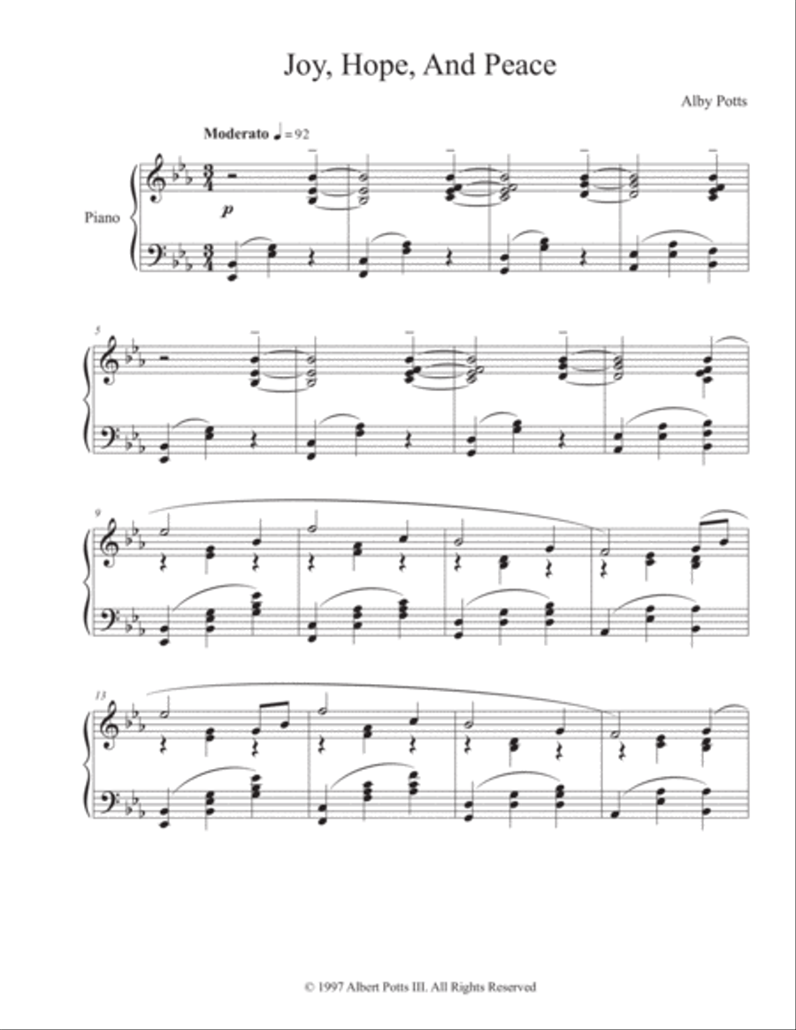 Joy, Hope, And Peace Joy, Hope, And Peace Piano Solo scores gallery preview page 2