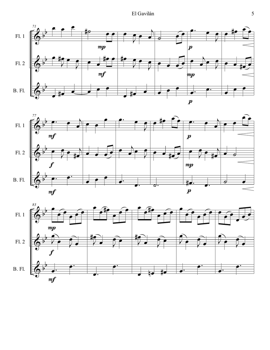 El Gavilán Small Ensemble scores gallery preview page 5