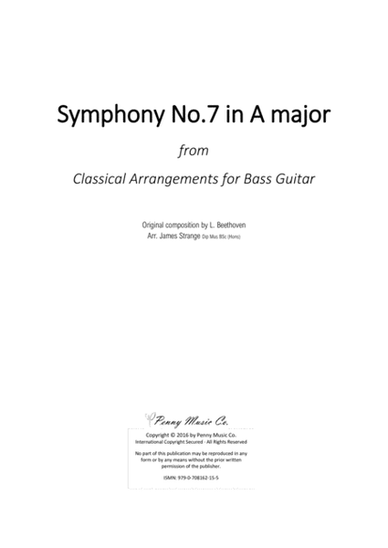 Symphony No.7 in A major for Bass Guitar image number null
