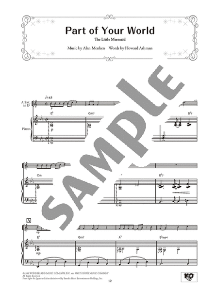 Disney Songs for Alto Saxophone and Piano 2/English Version image number null