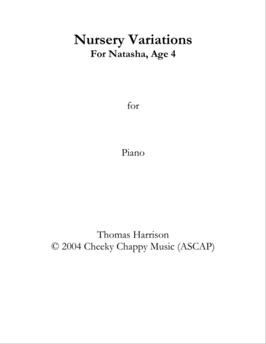 Nursery Variations Nursery Variations Small Ensemble scores gallery preview page 1