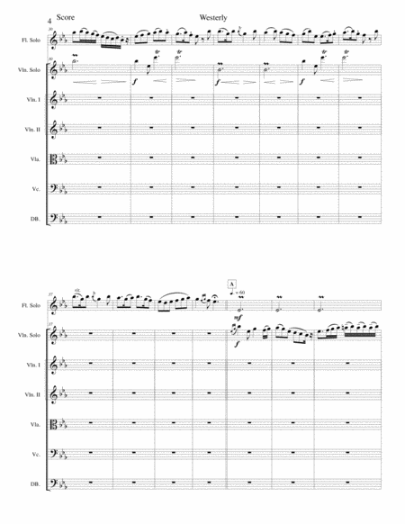 Westerly for flute, violin and string orchestra (SCORE only) image number null