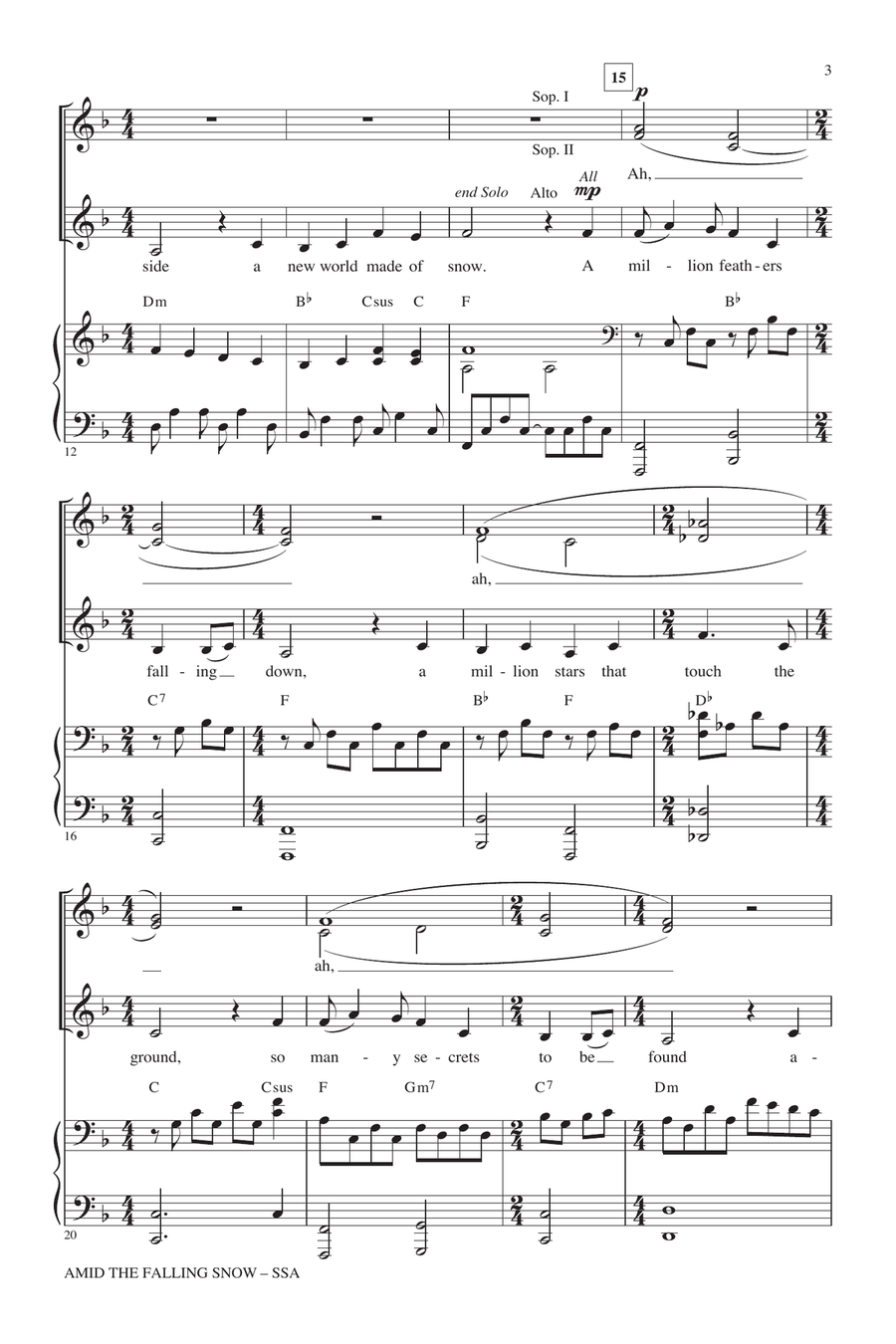 Amid The Falling Snow Amid The Falling Snow SSA scores gallery preview page 2