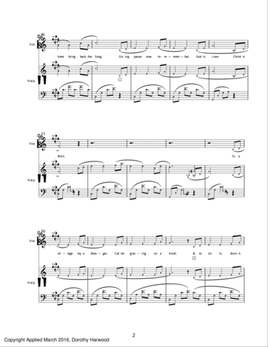 Tiny Lights for Harp & Voice Harp scores gallery preview page 4