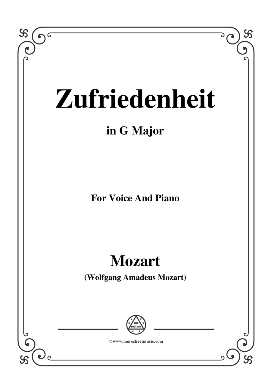 Mozart-Zufriedenheit,in G Major,for Voice and Piano