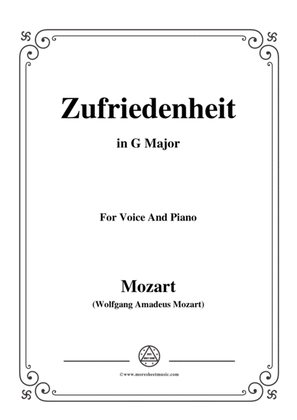 Mozart-Zufriedenheit,in G Major,for Voice and Piano