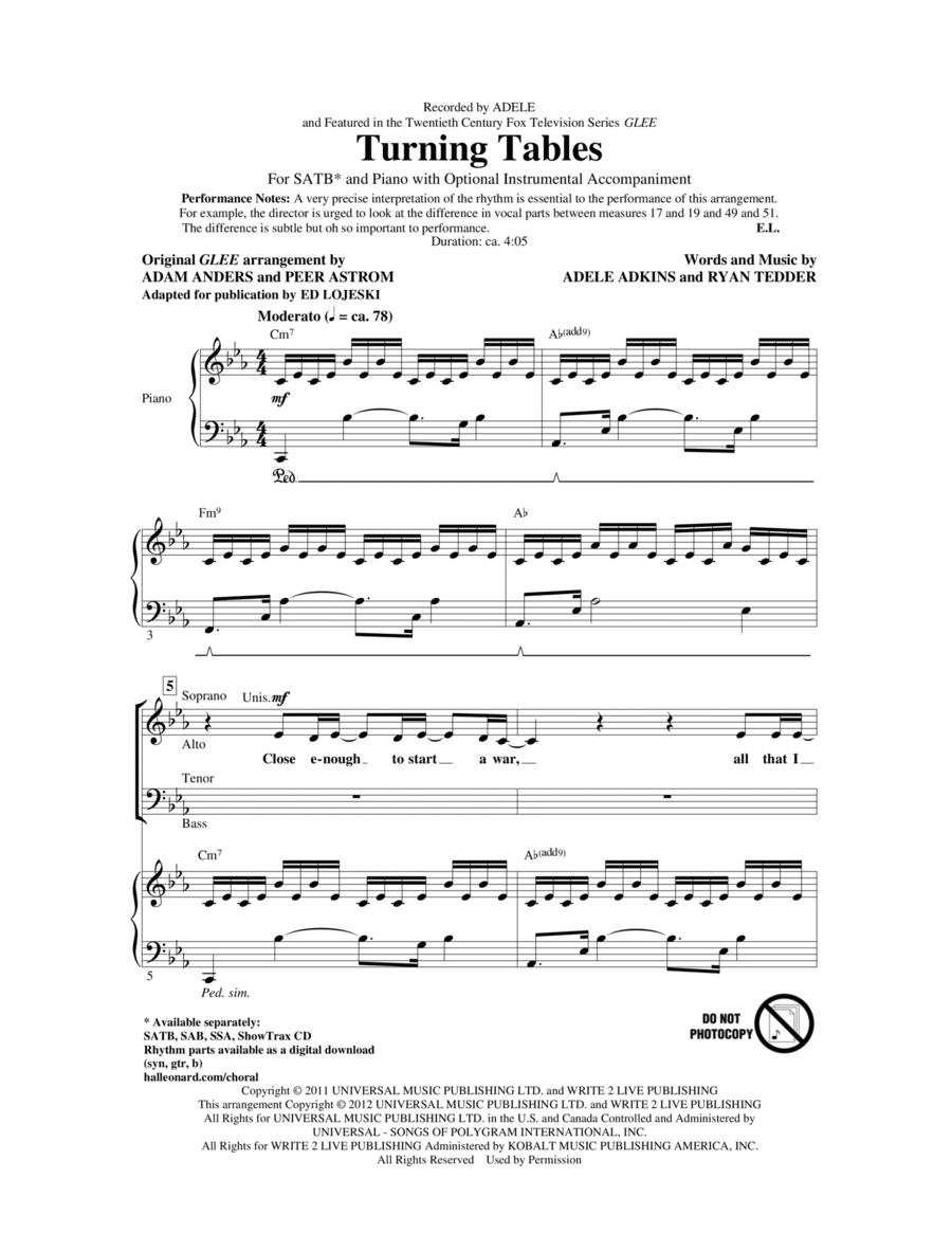 Turning Tables 4-Part scores gallery preview page 1
