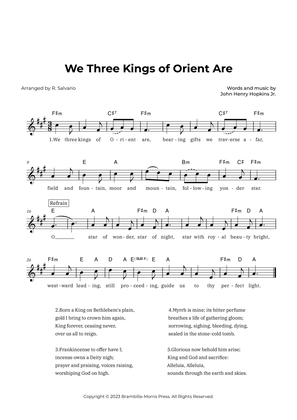 We Three Kings of Orient Are (Key of A Major)