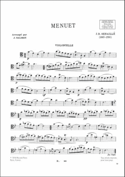 Menuet Violoncelle Et Piano (Salmon