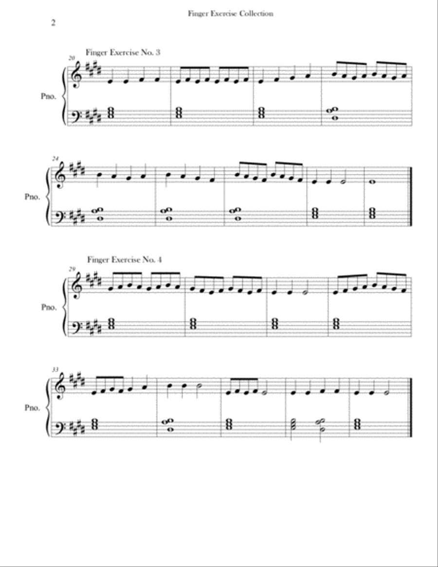 Finger Exercise Collection (24 exercises in E major) Piano Method scores gallery preview page 2