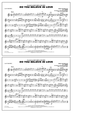 Book cover for Do You Believe In Love - 1st Bb Trumpet
