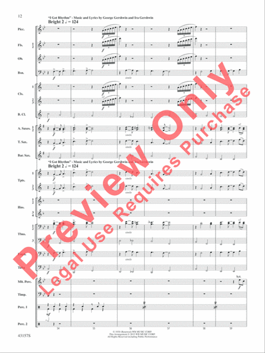 Gershwin by George! Gershwin by George! Concert Band scores gallery preview page 13