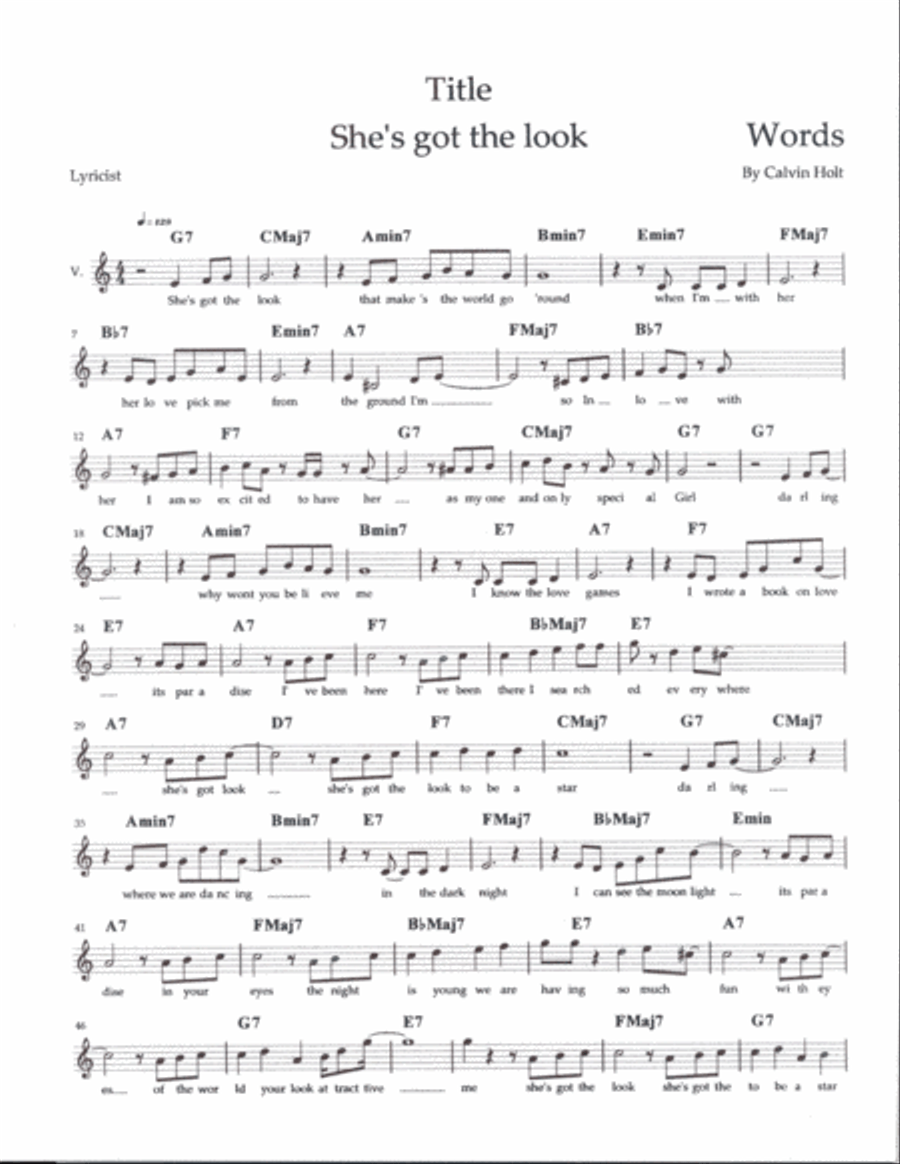 She's Got the look Piano Solo scores gallery preview page 2