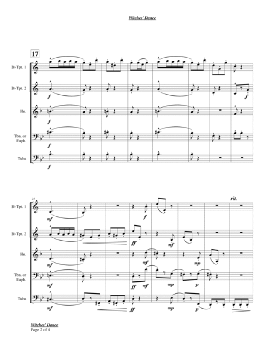 Witches' Dance Chamber Music scores gallery preview page 2