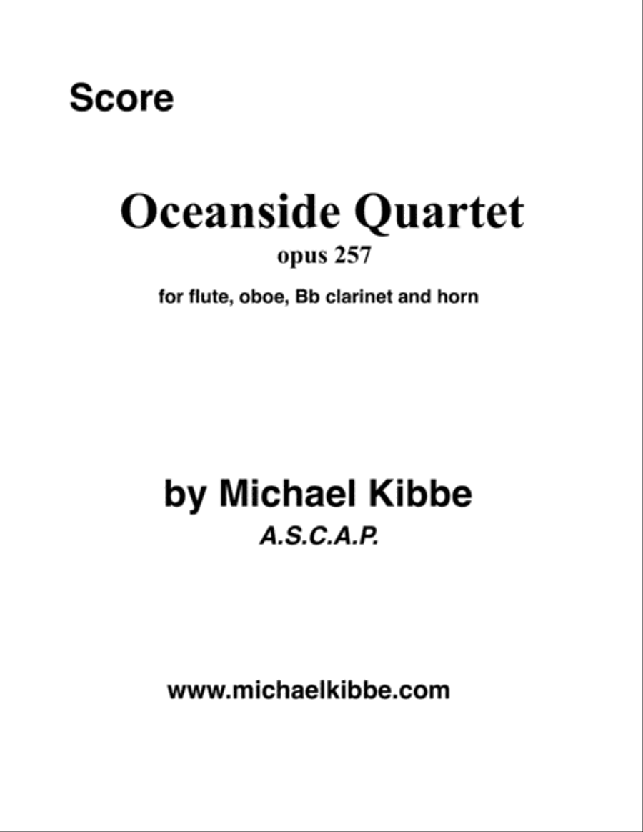 Oceanside Quartet, opus 257 Small Ensemble scores gallery preview page 1