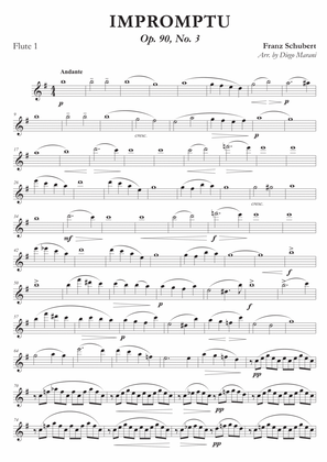 Impromptu Op. 90, No. 3 for Flute Quartet