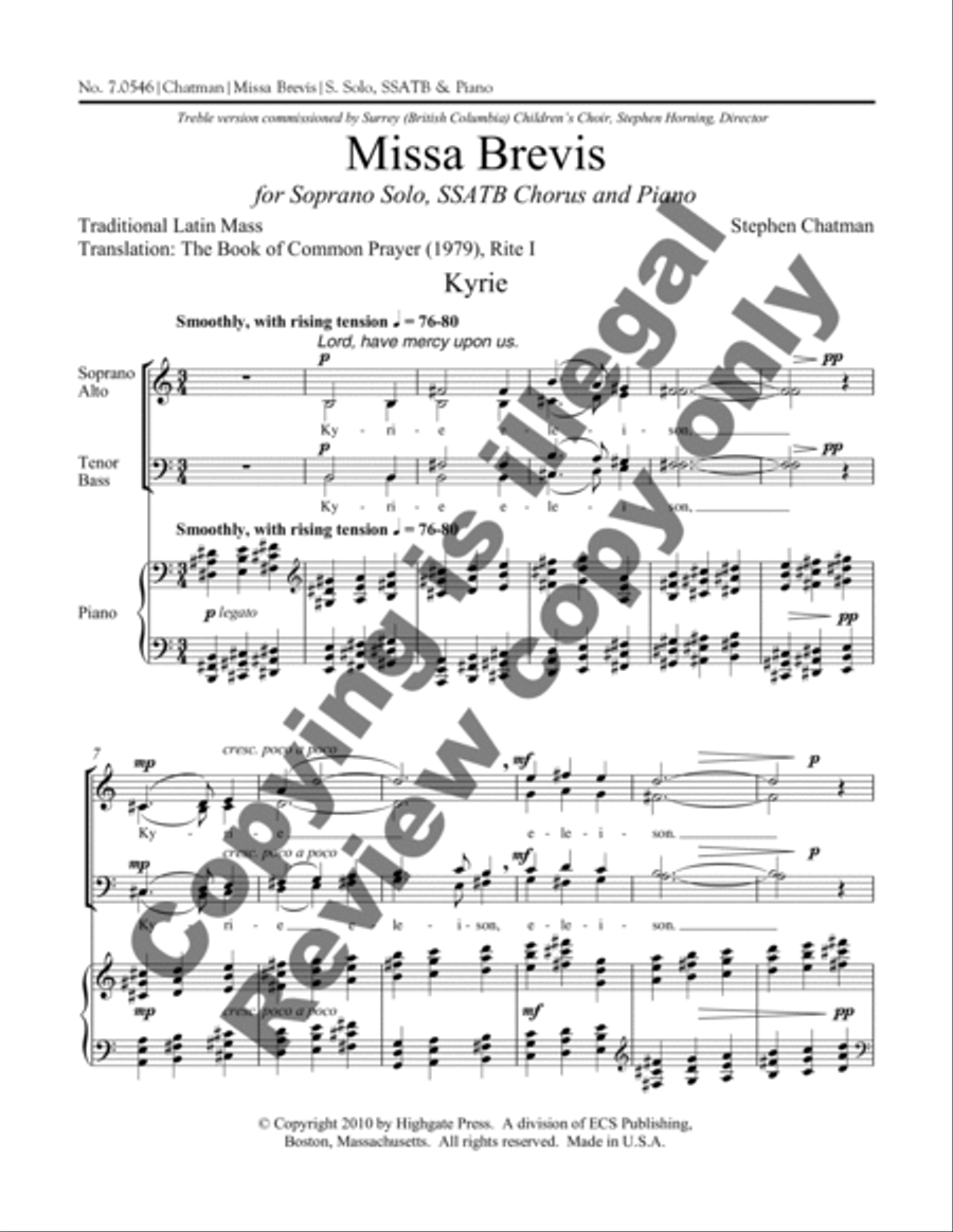 Missa Brevis SSATB scores gallery preview page 11
