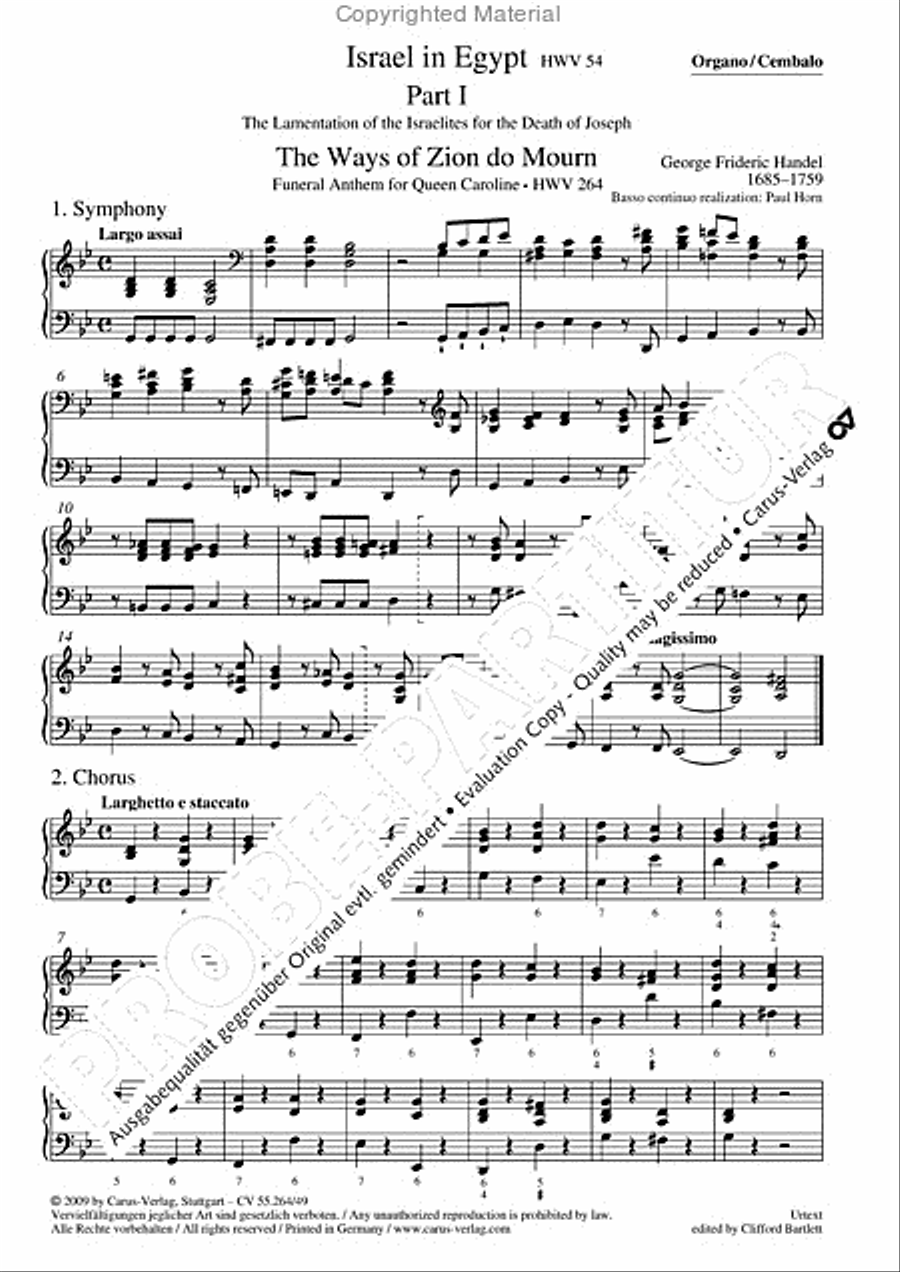 Israel in Egypt - Part I Organ scores gallery preview page 6