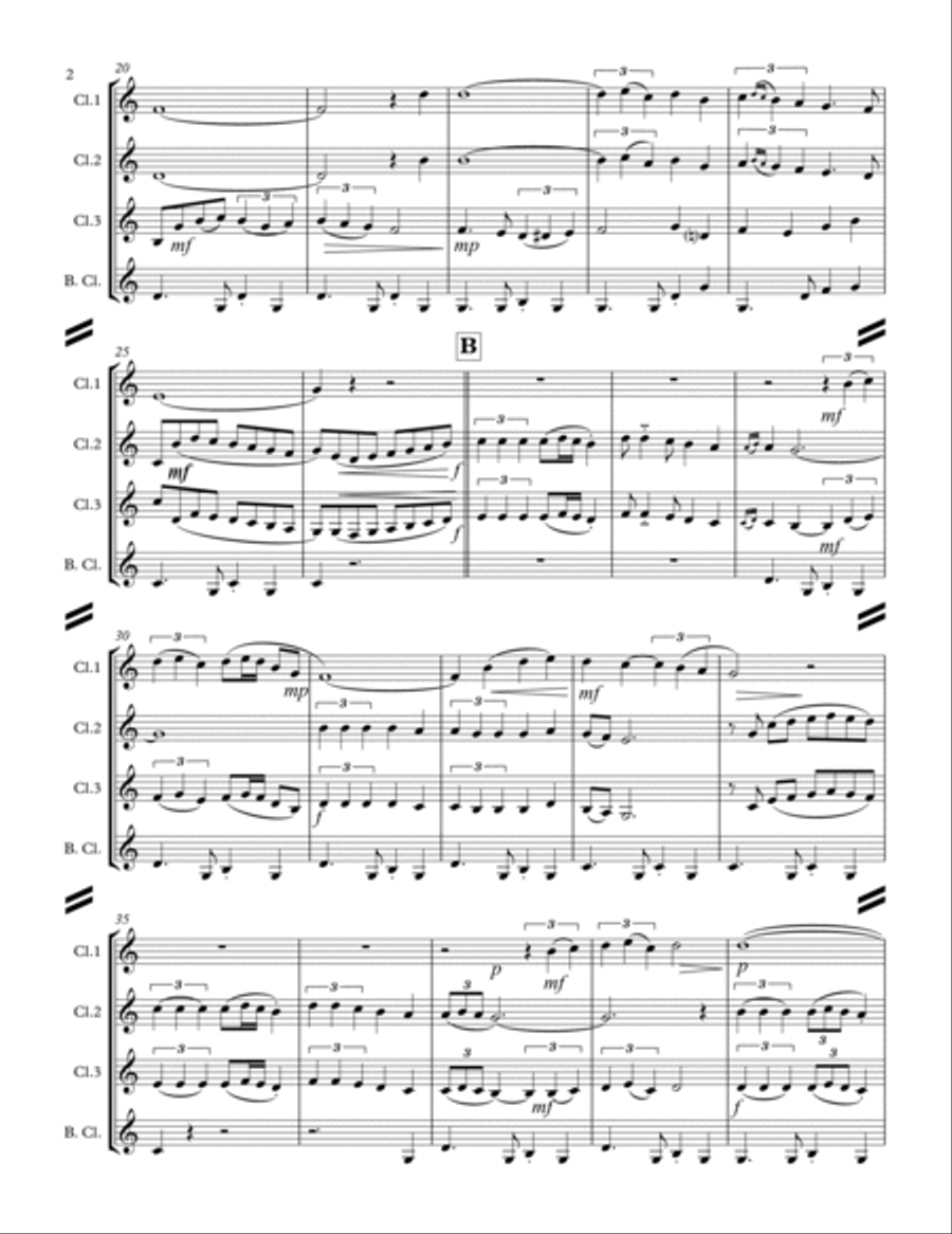 La Paloma (for Clarinet Quartet) Clarinet Quartet scores gallery preview page 3