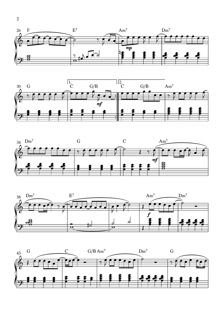 Flowers Easy Piano scores gallery preview page 2