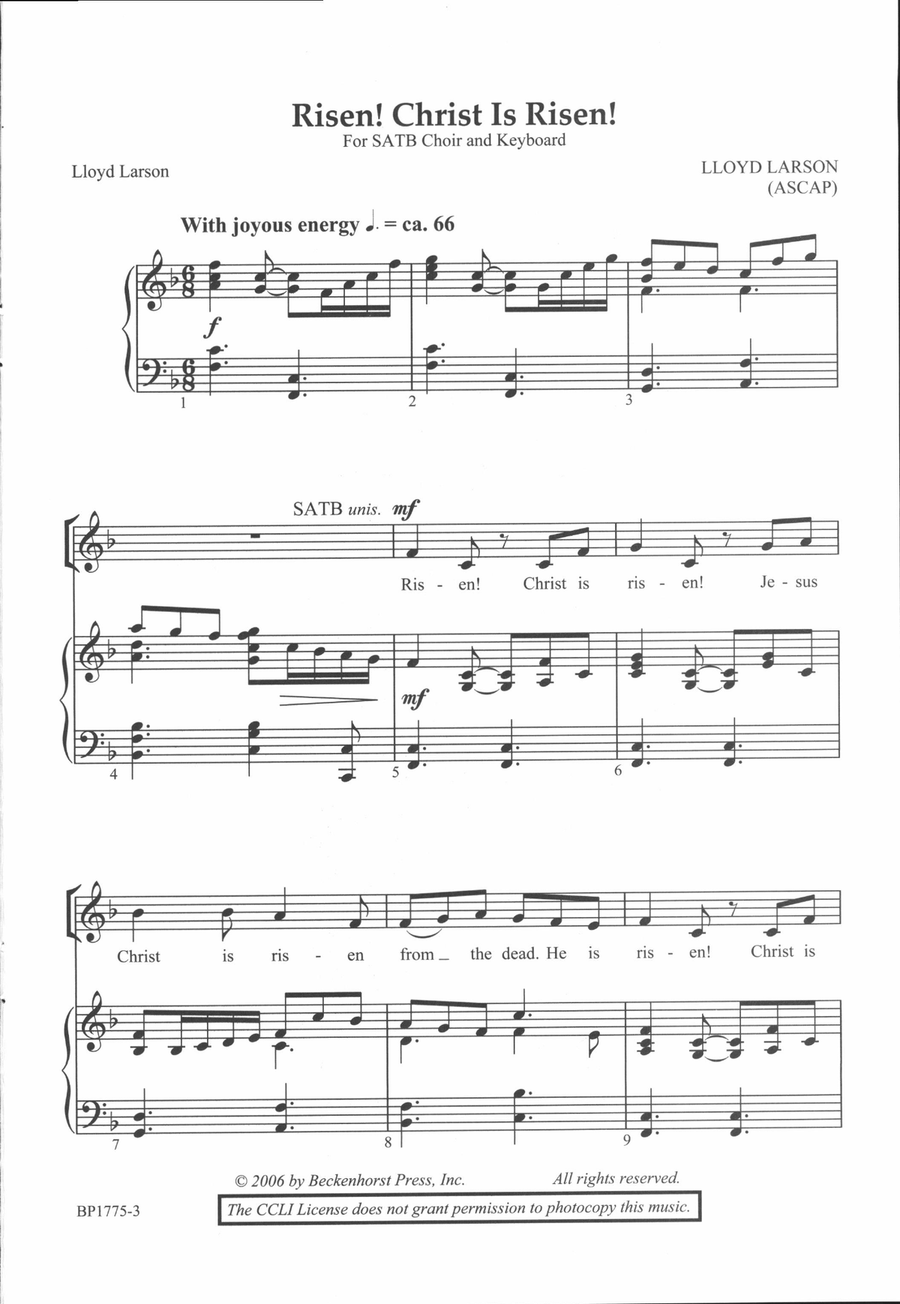 <br>Sheet music extract