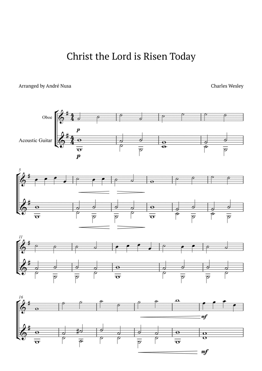Christ the Lord is Risen Today Oboe scores gallery preview page 1