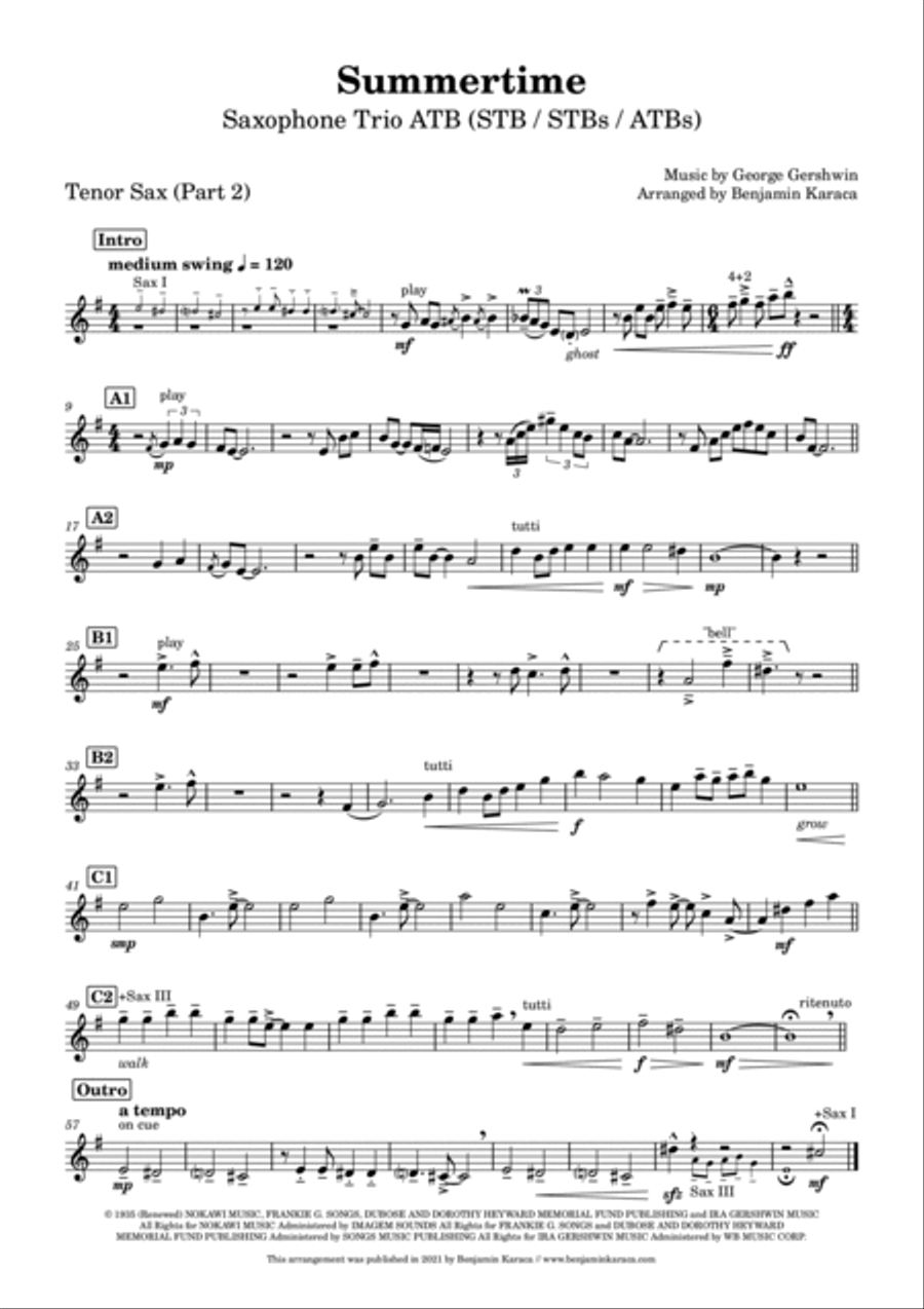 Summertime Woodwind Trio scores gallery preview page 5