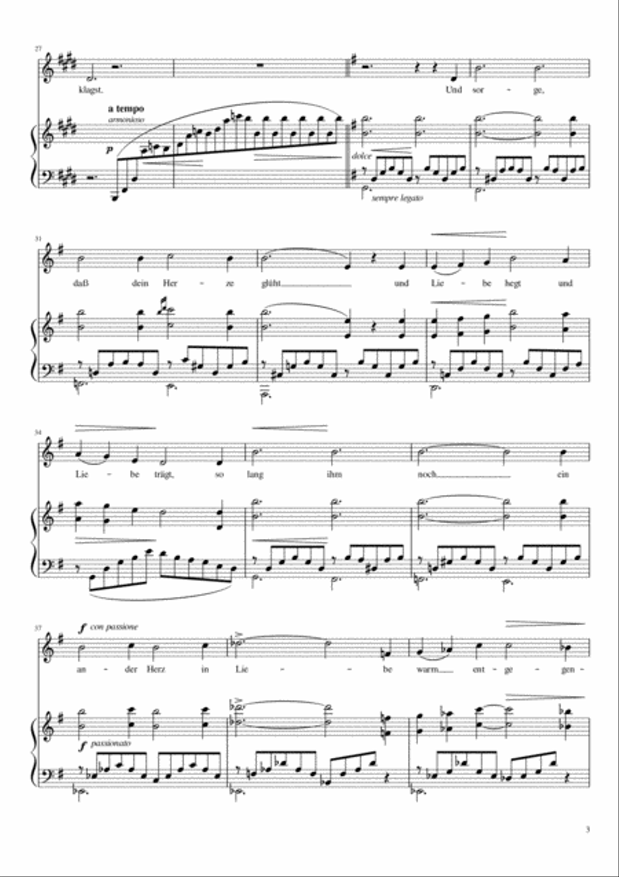 O lieb so lang du lieben kannst (Franz Liszt) [Medium Voice; key: E] Medium Voice scores gallery preview page 3