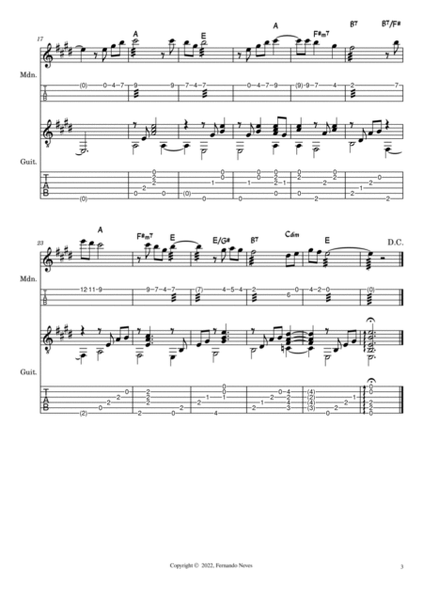 Amazing Grace for Mandolim & Guitar (Tablature and Scores) image number null
