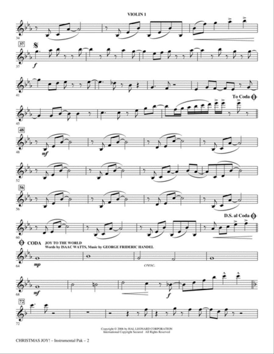 Christmas Joy! - Violin 1 Choir scores gallery preview page 2