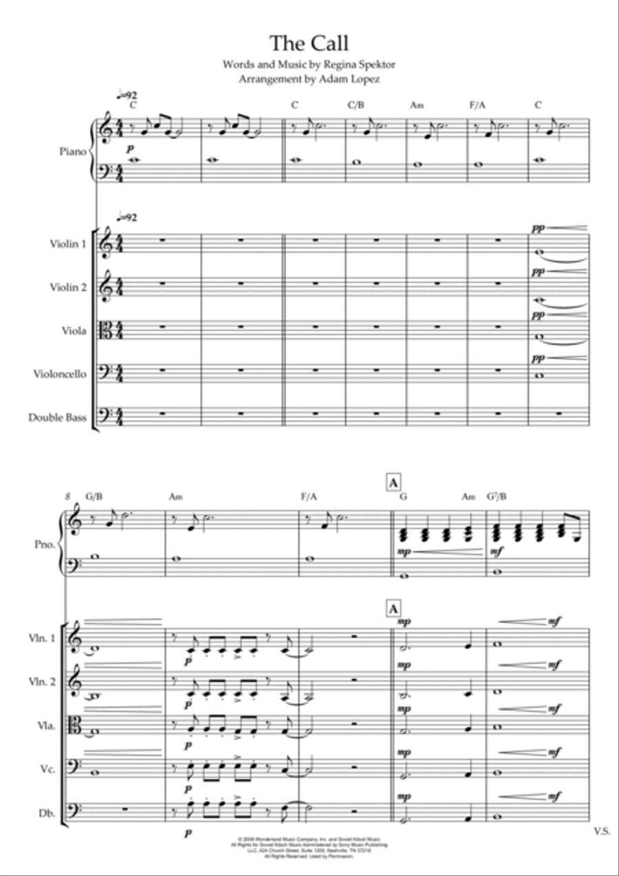 The Call Piano Quintet scores gallery preview page 2