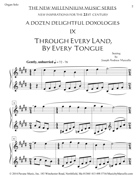 Delightful Doxology IX - Through Every Land, In Every Tongue - Organ (E) image number null