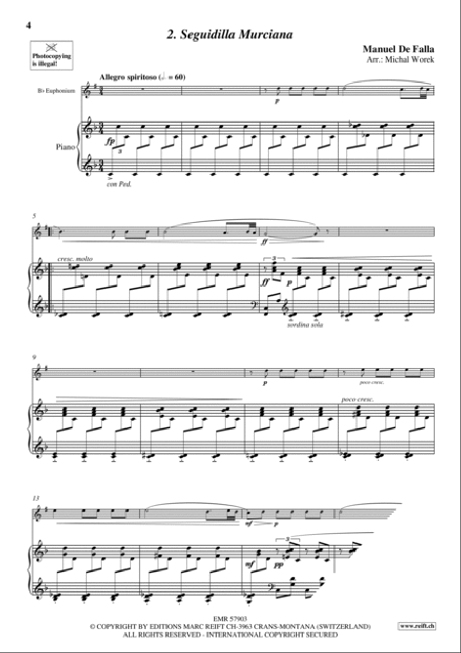 7 Popular Spanish Songs 7 Popular Spanish Songs Euphonium scores gallery preview page 5