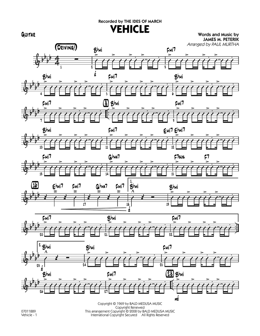 Vehicle - Guitar Vehicle - Guitar Jazz Ensemble scores gallery preview page 1